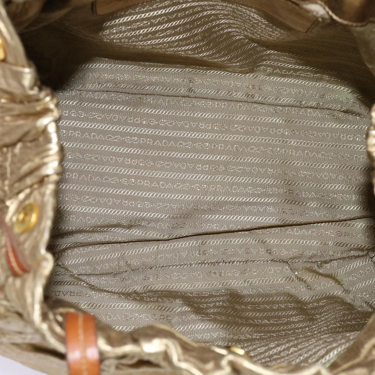 Trendy Inspired Prada Tote Bag Nylon Gold Auth 69359