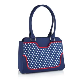 Tunis Navy Spot Large Bag (Matches Aisha Booties) by Ruby Shoo
