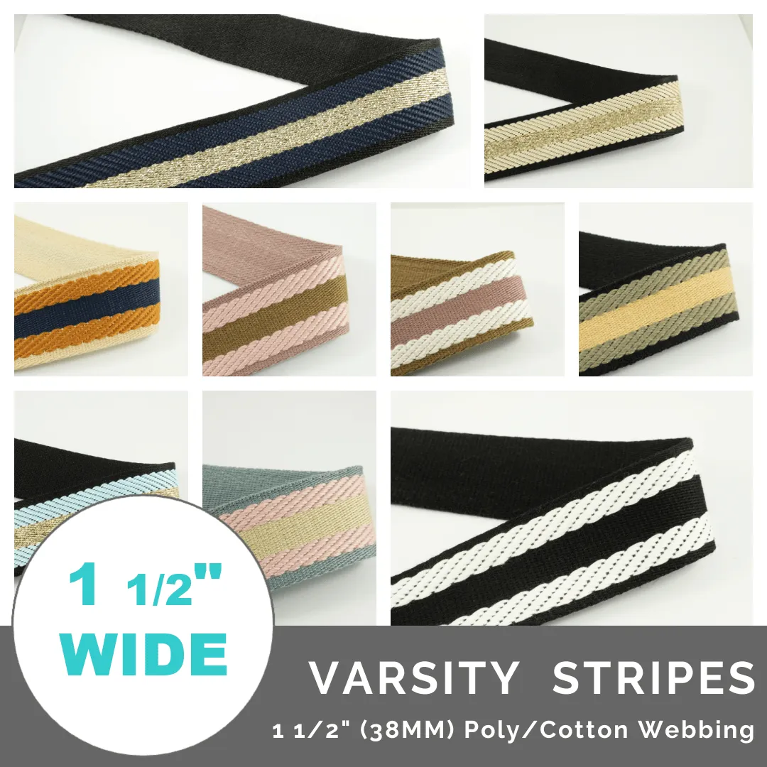 Varsity Stripes 1 1/2" (38mm) Wide (Per 1 Yard)
