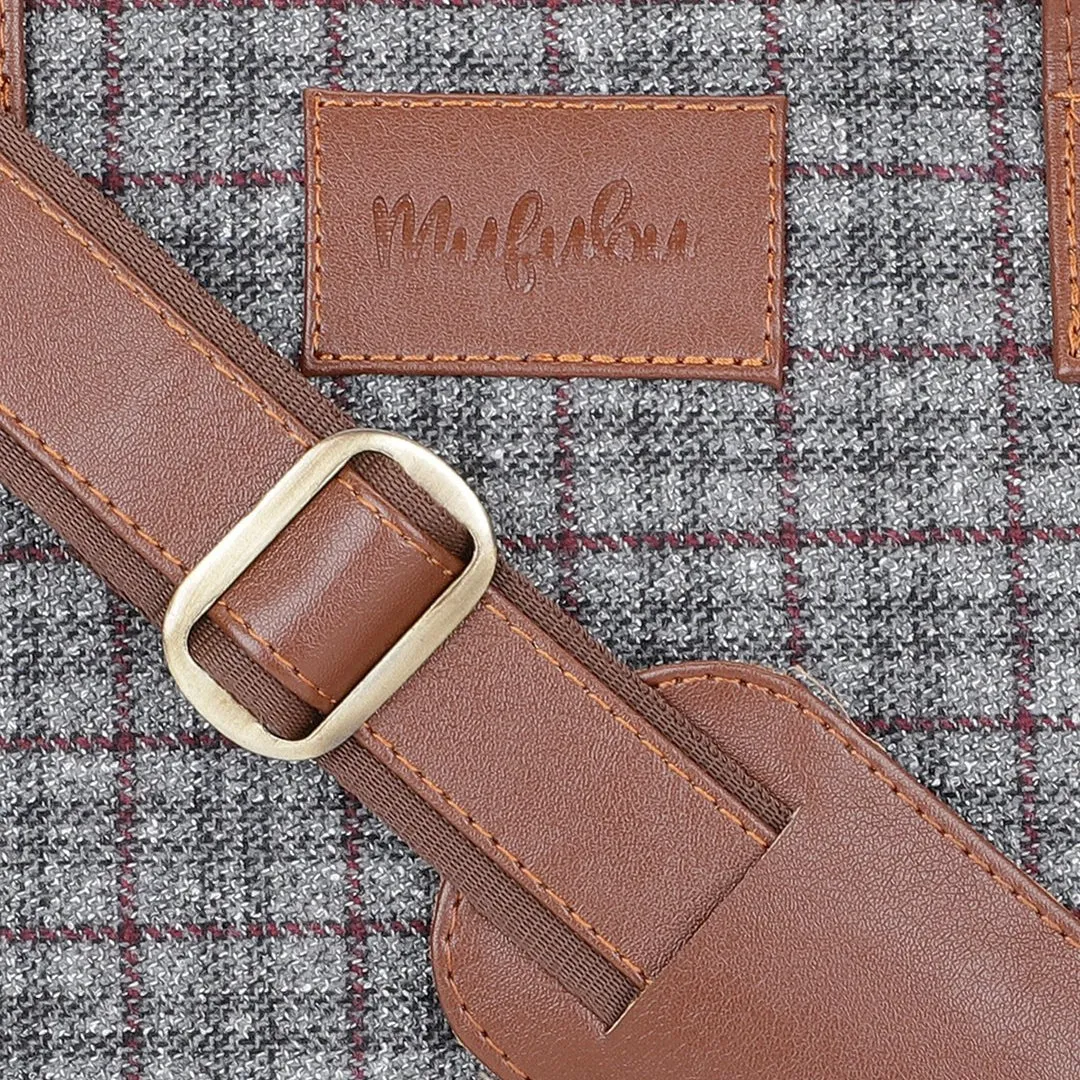 Vegan & Tweed 15.6 Inch Laptop Messenger Bag with Pouch - English Blues
