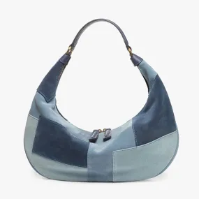 Vintage Denim Stitching Women Underarm Bag Fashion Ladies Contrast Color Small Shoulder Bags Female Armpit Bag Baguette Handbags