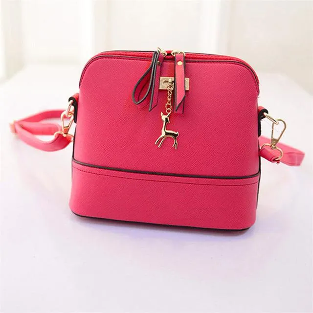 Women shoulder bags messenger bag leather small shell bag famous brand crossbody bag Deer Spliced Collision color