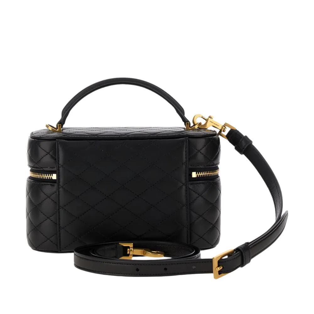 Yves Saint Laurent Black Vanity Bag With Cassandre In Quilted Leather Woman